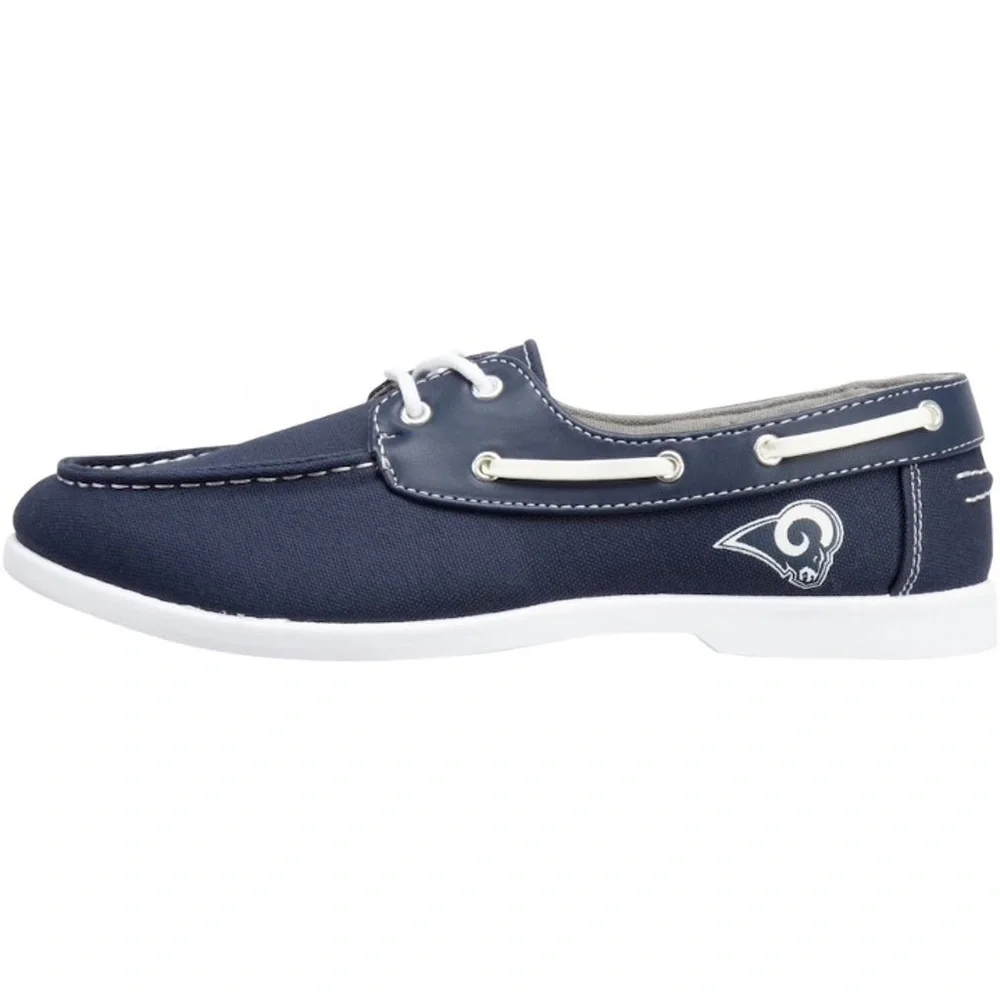 Los Angeles RAMS Men's Sizes Low Top Boat Shoe Navy Side Logo - Picture 6 of 10